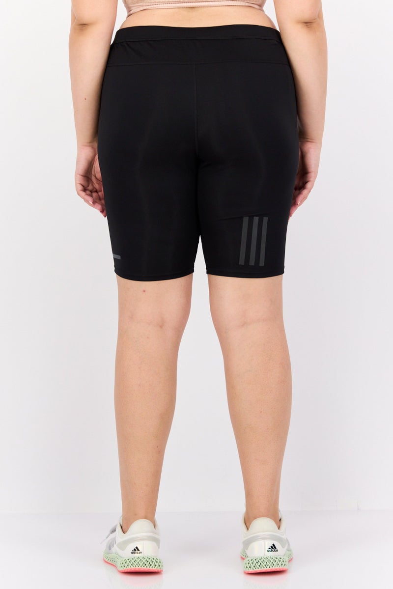 Adidas شورتات دراجات رياضية للنساء بشعار العلامة التجارية، أسود - Image 2